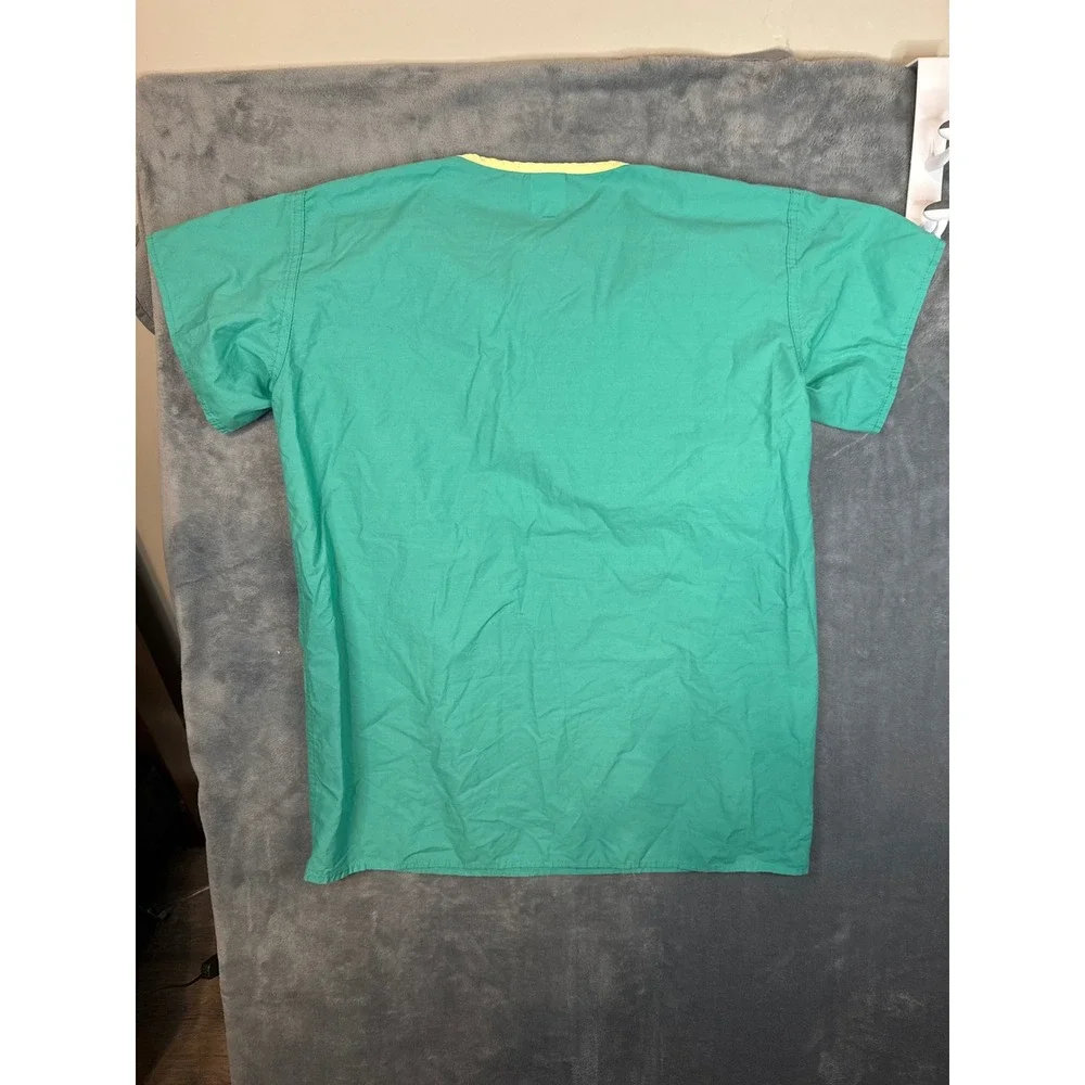 Standard Textile Scrub Set Small Teal Green V-Neck Top Drawstring Pants Medical